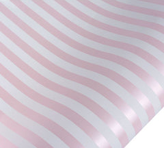 Roll wrap - Pearlised Stripe Pink/White (5m)