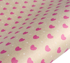 Roll wrap - Heartz n Dots Kraft Hot Pink/White (5m)